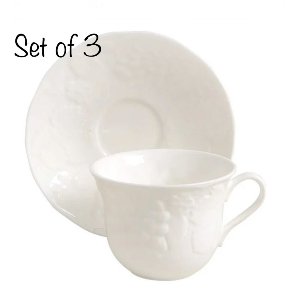 3 sets of Wedgwood strawberry and wine cup & saucer